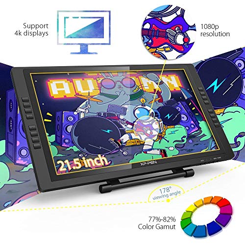 XP-PEN Artist22E Pro 21.5" Tableta Gráfica de Dibujo Digital, 16 Teclas de Atajo + 4K Monitor Interactivo de 8192 Sensibilidad de Presión con Soporte Ajustable, Windows10/8/7 Mac Os 10.10 o Superior