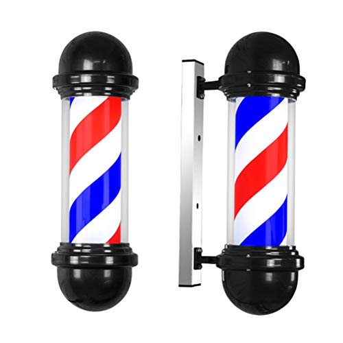 Yeah-hhi 50cm / 19in Poste de barbero Led Light with Red White Blue Stripes Illuminating Rotating Hair Salon Muestra de la peluquería para la Tienda