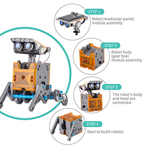 Yeelan Juguete Robot Solar Juguetes de Construcción Educativa 12-en-1 DIY Science Experiment Kit 190 Piezas Coding Robots Engineering Set Powered by The Sun para Niños y Niñas de 10 Años en Adelante