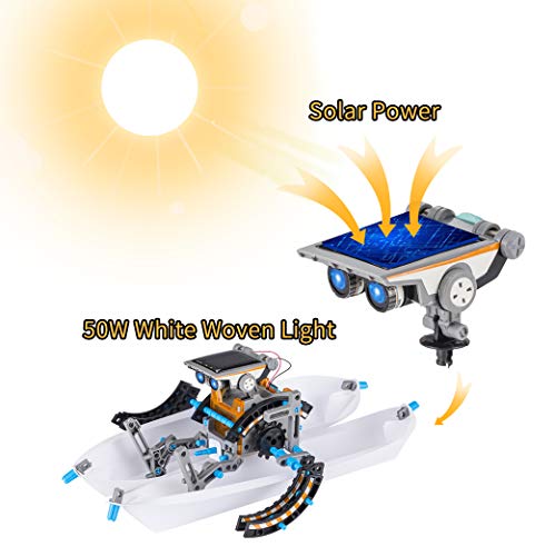 Yeelan Juguete Robot Solar Juguetes de Construcción Educativa 12-en-1 DIY Science Experiment Kit 190 Piezas Coding Robots Engineering Set Powered by The Sun para Niños y Niñas de 10 Años en Adelante