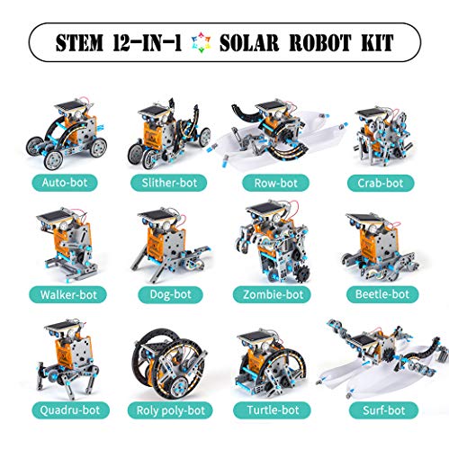 Yeelan Juguete Robot Solar Juguetes de Construcción Educativa 12-en-1 DIY Science Experiment Kit 190 Piezas Coding Robots Engineering Set Powered by The Sun para Niños y Niñas de 10 Años en Adelante