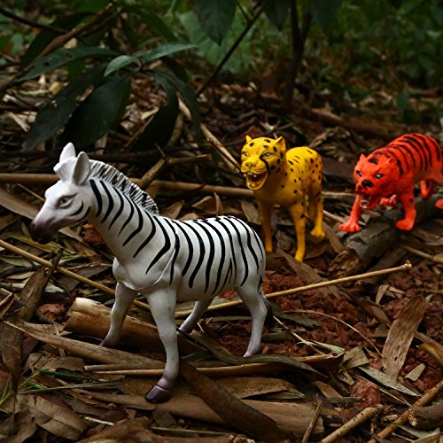 YeoNational&Toys Figuras de Animales, Colección de Animales de Juguete DE 20 cm, Muñecos Salvajes de Jungla de Plástico Realistas para Estimular el Aprendizaje o Regalo de Fiestas para Niños - 12 uds