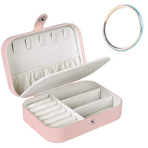 Yolistar Caja Joyero Pequeña de PU, Joyero de Viaje Portátil, Joyero Viaje Cajas para Joyas Jewelry Organizer para Mujer para Anillos, Collares, Pulseras, Pendientes para Mujer