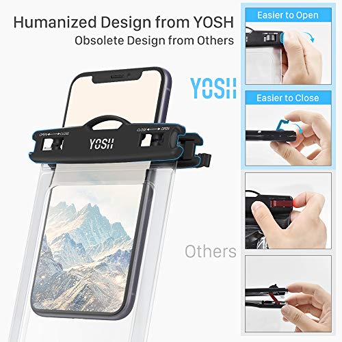 YOSH Funda Impermeable Móvil Universal 2 Unidades, IPX8 Bolsa Impermeable Móvil Funda Sumergible para iPhone XS X 8 7 6 Plus BQ Aquaris Huawei P10 P9 Samsung S7 S8 y Otros Móviles hasta 6.5 Pulgadas