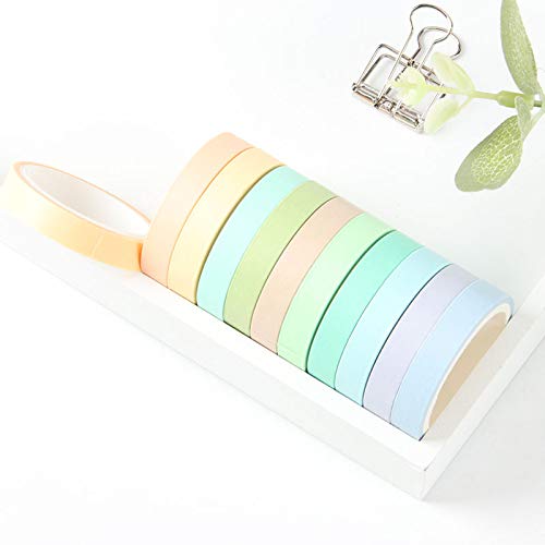 Yubbaex 12 Rollos Washi Tapes Set de Cinta Adhesiva Washi Cinta Adhesiva Decorativa para Scrapbooking DIY Manualidades (Macarrón de 8 mm de ancho)