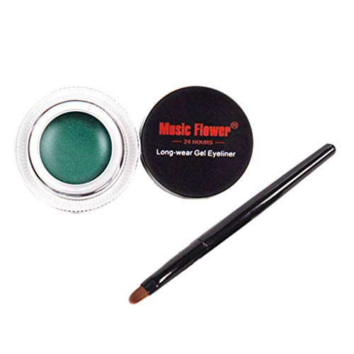 Yujum Delineador de Ojos a Prueba de Agua Ojos delineador de Gel de Ojos Maquillaje de los cosméticos Crema Crema portátil Multifuncional Paleta Eye Liner,Verde,3.5 * 2.4cm