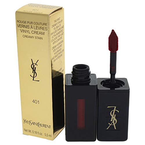 Yves Saint Laurent Pur Couture Vernis À Lèvres Pintalabios Tono 401 Rouge Vinyle - 6 ml