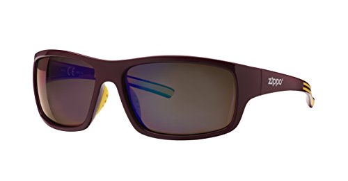 Zippo Polarized Blue Flash Mirror Lens Gafas de Sol, Unisex, Granate, Medium