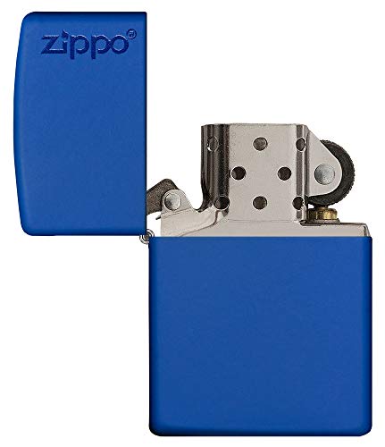 Zippo Royal Blue Matte Logo Mechero, Metal, 3.5x1x5.5 cm
