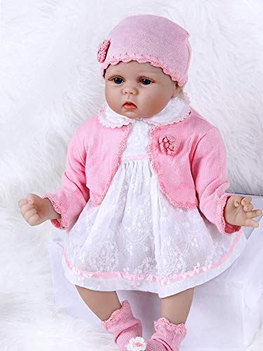 ZIYIUI 22" 55 cm Muñeca Reborn Muñecos bebé Niña Renacida Baby Dolls Suave Vinilo Silicona Juguetes Regalo de Cumpleaños