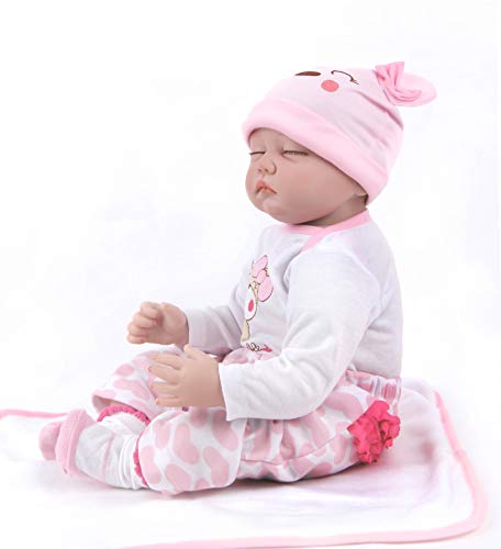 ZIYIUI 22 Pulgadas Lifelike Reborn Bebé Muñecas Vinilo de Silicona Realista Hecho a Mano Bebés para Niñas Juguetes Reborn Baby Dolls 55cm, Conveniente para la Edad 3 Más