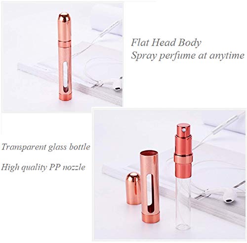 ZKSM 5 Piezas Perfume Atomizador 12ML Botellas rociadoras vacías recargables con ventana transparente Atomizador de bolsillo para bolsos, viajes, vacaciones, viajes aéreos (117 * 19 mm)