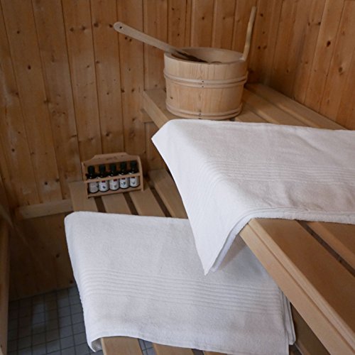 ZOLLNER 2 Toallas de Sauna Blancas, Toallas de baño, algodón, 70x180 cm