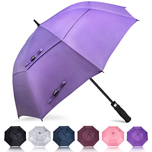 ZOMAKE Paraguas Grande Antiviento, Automático Paraguas de Golf con Doble Cubierta para Mujer Hombre(Violeta)