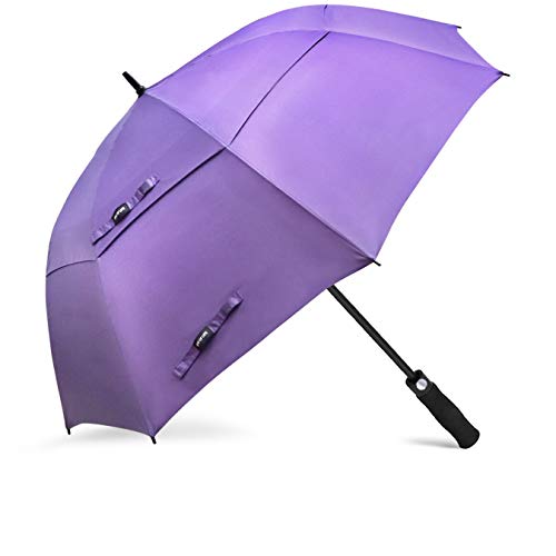 ZOMAKE Paraguas Grande Antiviento, Automático Paraguas de Golf con Doble Cubierta para Mujer Hombre(Violeta)