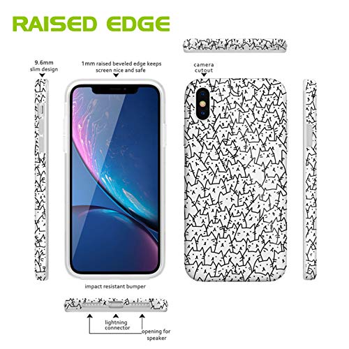 ZQ-Link Funda para Apple iPhone X/XS - Ultra Slim TPU Silicona Cover Gel Flexible Duradero Resistente Back Cover [Impresión Alta Definición] - Hermoso Gatito Gato