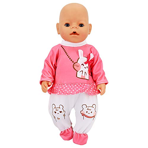 ZWOOS Ropa de Muñecas para New Born Baby Doll, Lindo Atuendo de Algodón para 18 " Muñecas (40-45 cm)