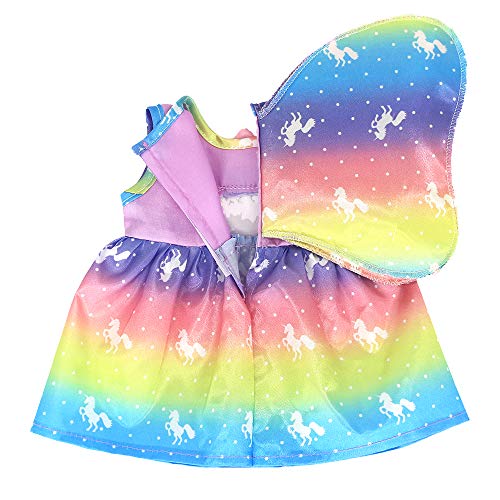 ZWOOS Ropa de Muñecas para New Born Baby Doll, Traje de Hada Unicornio con Alas para 18 " Muñecas (40-45 cm)