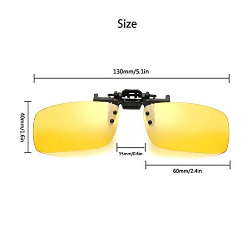 ZYZH 2 pares de gafas de sol HD polarizadas + visión nocturna Gafas Clip para hombres miopes Mujeres UV400 reduce reflejos de reflejos ideales para conducir Caza de tiro - amarillo + gris