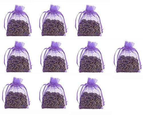 10 pcs 5 G Bolso de bolsas de Organza de flores de lavanda seca - acogedor bolsa sobres lleno de lavanda seca - Natural aroma fragancia para aromatherapy-car-closet-drawers-moths-wardrobe