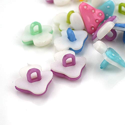 100 piezas botones mezclados resina seta forma botón de costura de ropa para niños ropa Scrapbooking decoración artesanía DIY accesorios, I, 15x15 mm