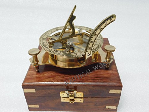 10cm Brass sundial compass fully functional compass nevegation nautical maritime vintage antique compass