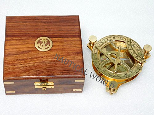 10cm Brass sundial compass fully functional compass nevegation nautical maritime vintage antique compass