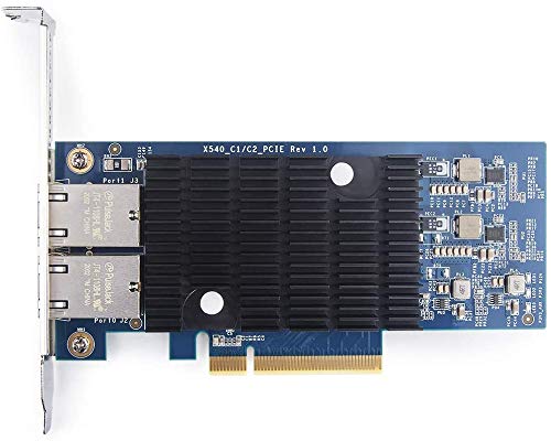 10Gtek® 10GbE PCIE Tarjeta de Red para Intel X540-T2- X540 Chip, Dual RJ45 Puertos, 10Gbit PCI Express x8 LAN Adapter, 10Gb Nic para Windows Server, Win8, 10, Linux, 3-Year Warranty