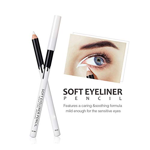 1PC Blanca Lápiz Delineador De Ojos A Prueba De Agua Suave De La Herramienta Cosmética De La Belleza Maquillaje Duradero Delineador De Ojos Sombra De Ojos Profesional De Resaltado (Blanco)