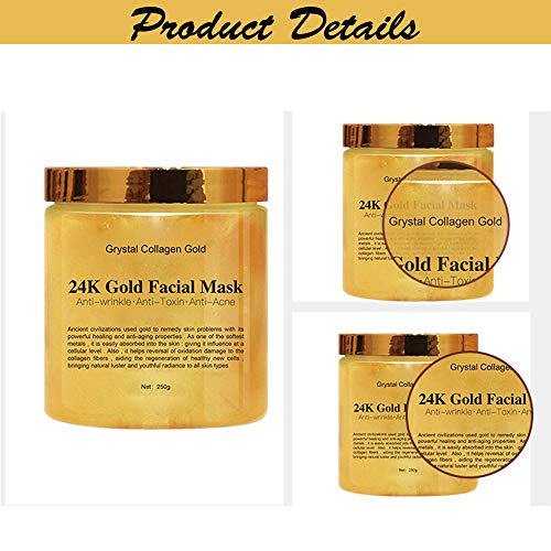 24k Gold Peel Off Mask Anti Wrinkle Anti Aging Facial Mask Face Care Whitening Face Masks Skin Care Face Lifting Firming Mask, 250g