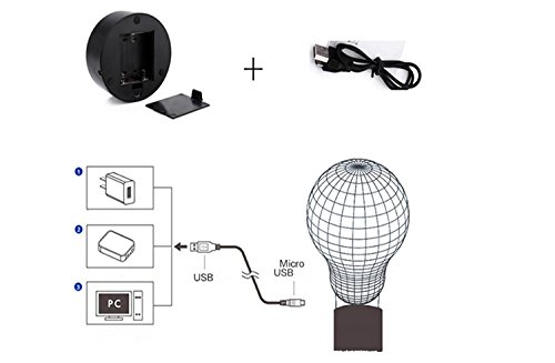 3D Lámpara de Escritorio Mesa 7 cambiar el color botón táctil de escritorio del USB LED lámpara de tabla ligera Decoración para el Hogar Decoración para Niños Mejor Regalo (Baloncesto NBA)
