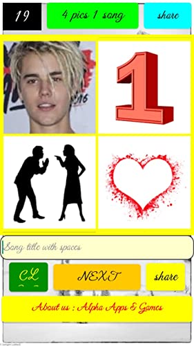 4 pics 1 english game pop songs