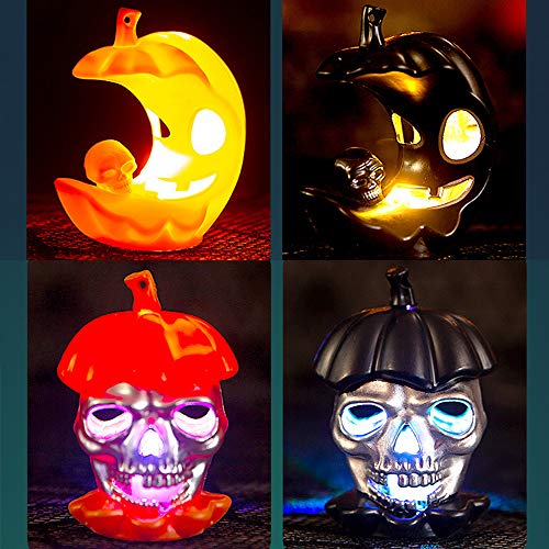 4 Velas LED Sin Fuego, Treer Luz De La Vela Del LED Luces Sin llamas Para Halloween Decoración Del Hogar Calabaza Bruja Araña Ambiente de Terror