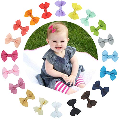 40 Piezas bebé niña Lazos para el pelo Boutique cinta, Multicolor Clips para adolescentes Niños Amigos