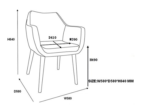 AC design furniture 60350 sillón Trine, 58 x 84 cm, funda de asiento de/la parte de la espalda de tela de Corsica, de colour gris