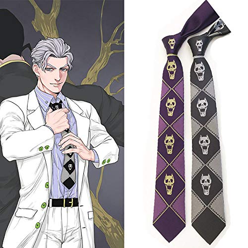 ACBANANA JoJo's Bizarre Adventure Killer Queen Kira Yoshikage Skull Tie Cosplay Accesorios Accesorios