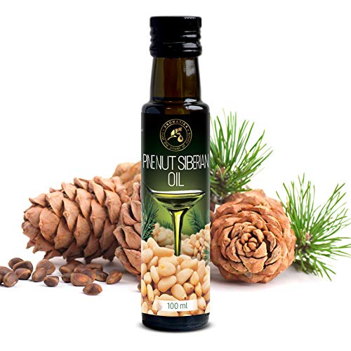 Aceite de Cedro Puro 100ml Extra Virgin - Prensado en Frío - 100% Puro & Natural Aceite de Nuez de Pino de Cedro Siberiano - Aceite de Nueces de Cedro - Cedar Nuts Oil - Botella de Vidrio