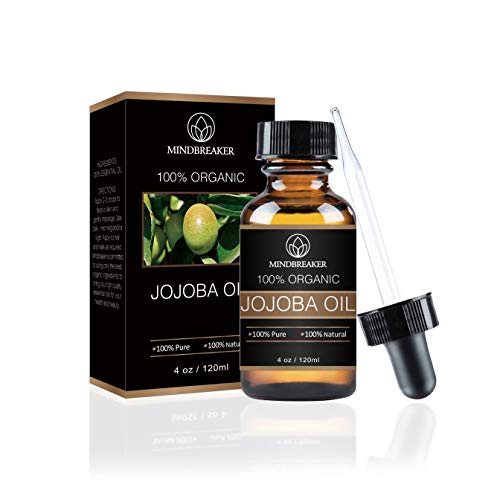 Aceite de jojoba orgánico - 100% puro Aceite de jojoba natural - Aceite portador prensado en frío - Crema hidratante perfecta para el cabello, la piel, la cara, las uñas y el cabello (4oz)