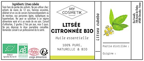 Aceite esencial de listea citrica orgánico (verbena exótica) - MyCosmetik - 10 ml