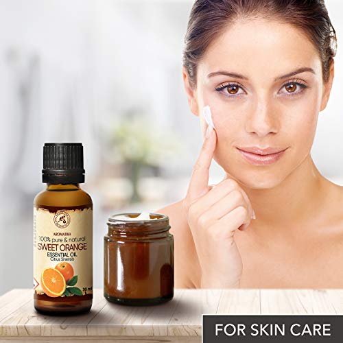 Aceite Esencial Naranja 30ml - 100% Puro y Natural - Efecto Contra la Celulitis - Fragancias para el Hogar - Mejor para la Belleza - Aromaterapia - Baño - Difusor - Lámparas de Aroma