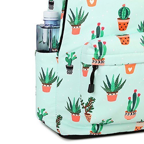 Acmebon Mochila Escolar de Ocio Ligera y Moderna - Cartera Escolar para Niñas y Niños con Lindo Estampado Cactus 626