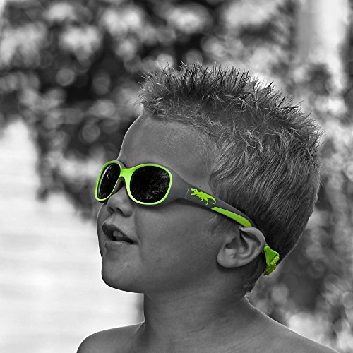 ActiveSol gafas de sol | NIÑO | 100% protección UV 400 | polarizadas | irrompibles, de goma flexible | 2-6 años | 22 gramos [Tiranosaurio]