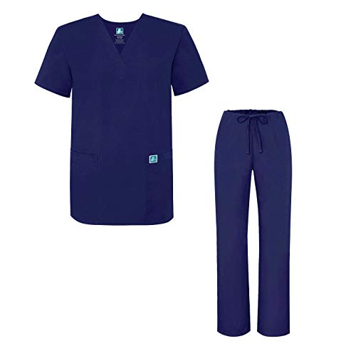 Adar Uniformes médicos Unisex - Uniformes médicos Unisex con cordón - 701 - Navy - L