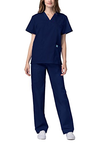 Adar Uniformes médicos Unisex - Uniformes médicos Unisex con cordón - 701 - Navy - L