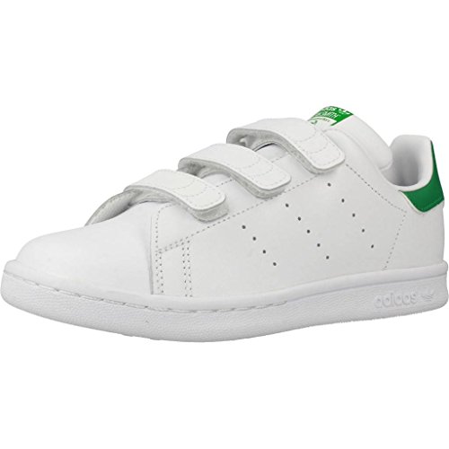 adidas Originals Stan Smith CF, Zapatillas Unisex niños, Blanco (Footwear White/Footwear White/Green), 32 EU