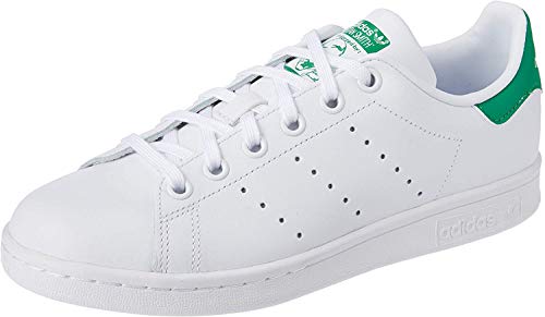 adidas Stan Smith J Zapatillas Unisex Niños, Blanco (Footwear White/Footwear White/Green 0), 38 EU