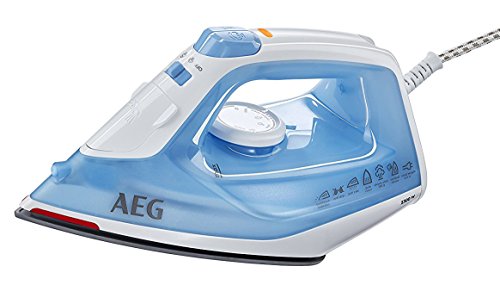 AEG DB1730 Plancha Gran Precisión, Golpe 80g, Vapor Continuo de 0 a 30g/min, Depósito de 250ml, Suela Cerámica, Especial Prendas Delicadas, Sistema Antical, 2.3 W, plástico, Azul