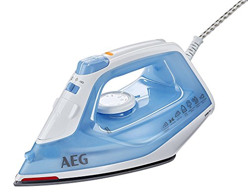 AEG DB1730 Plancha Gran Precisión, Golpe 80g, Vapor Continuo de 0 a 30g/min, Depósito de 250ml, Suela Cerámica, Especial Prendas Delicadas, Sistema Antical, 2.3 W, plástico, Azul