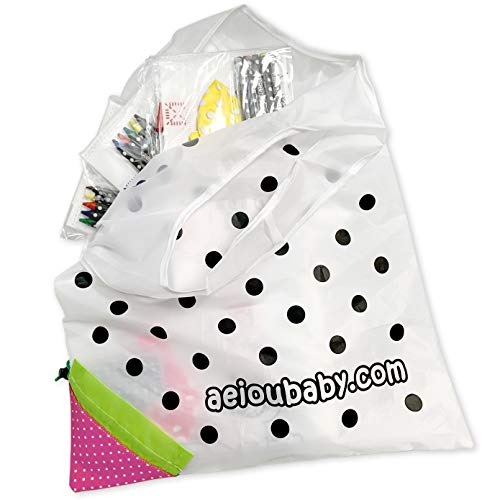 aeioubaby.com 30 Mochilas para Colorear + 1 Bolsa Reutilizable | 30 Bolsas Individuales con 5 Ceras de Colores y Globo | Regalo niños Fiestas y cumpleaños