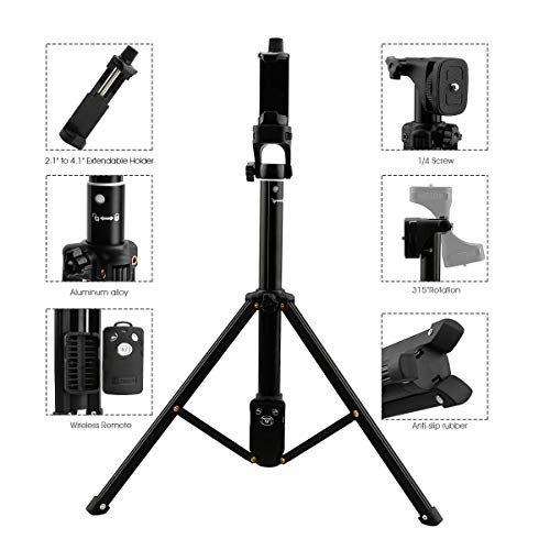 AFAITH Selfie Stick Trípode, 54 Pulgadas Monopod de cámara para teléfono inalámbrico Extensible con Control Remoto Bluetooth para GoPro Hero 9/Hero 8/7/6 Black iPhone 11 8 7Plus Samsung Huawei